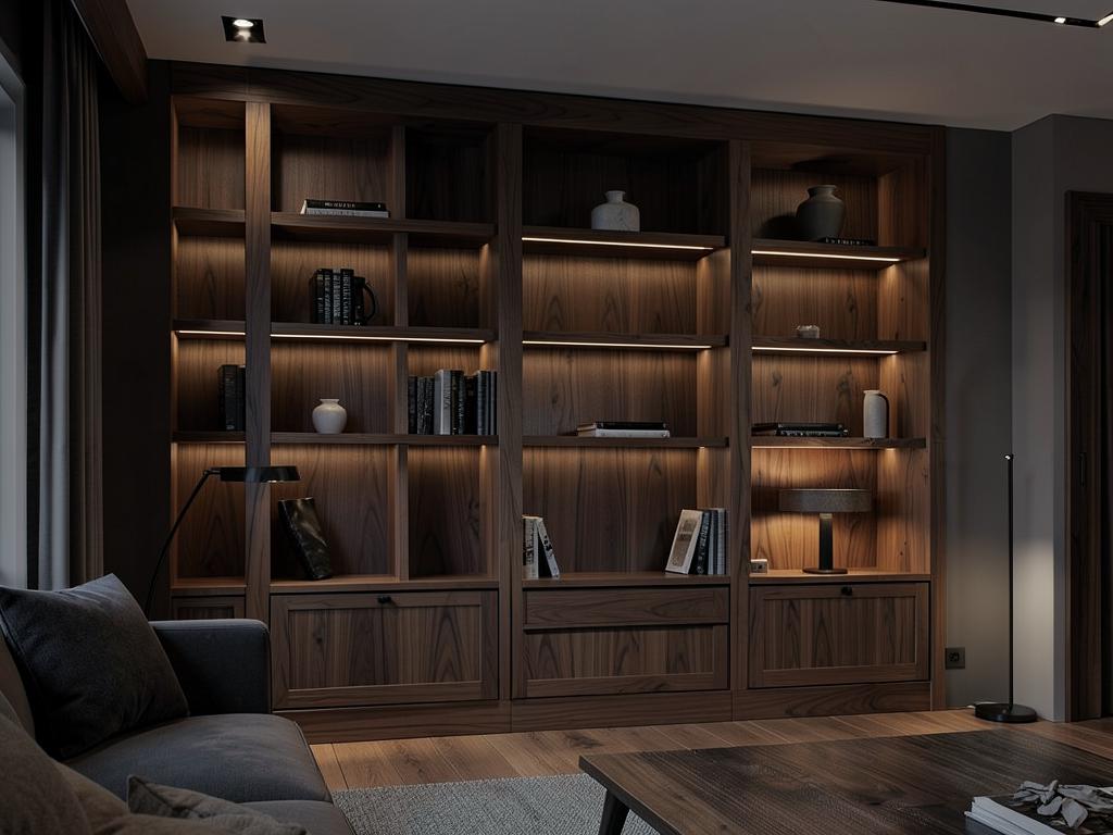 Walnut Built-In Wall